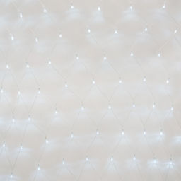 ULD-N1515-96/TTK WHITE IP44 Сетка светодиодная с эффектом мерцания, 1,5х1,5м. Соединяемая. 96 светодиодов. Белый свет. Провод прозрачный. TM Uniel