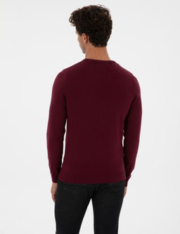 Mor Slim Fit Bisiklet Yaka Basic Triko Kazak - Pierre cardin фото 5