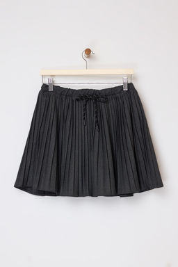 Antrasit Piliseli Poliviskon Dokuma Mini Etek TWOSS26ET00014 - Trendyolmilla фото 6