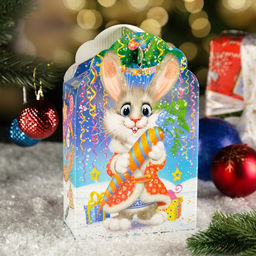 Цена за 5 шт. Подарочная коробка Заяц-Кот неон, 16 х 7,5 х 26 см - Simaland фото 4