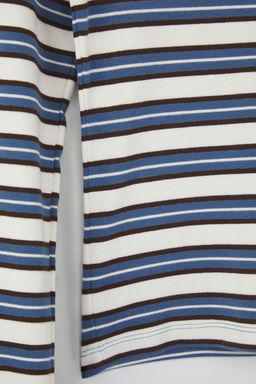 Teen Pembe Cizgili Polo Yaka Fitted/Vucuda Oturan Orme Bluz TWOAW26BZ00034 - Trendyolmilla фото 7