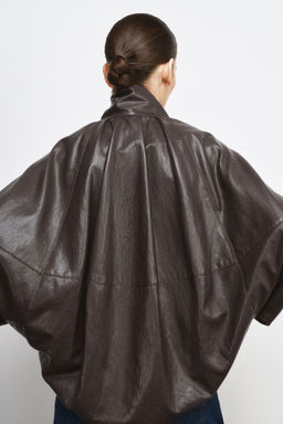 ZW COLLECTION LEATHER EFFECT BOMBER JACKET - Zara фото 21