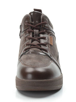 04-PA-18Z BROWN Ботинки зимние женские (натуральная замша и кожа, шерсть)