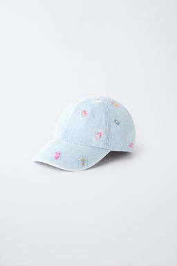 GORRA DENIM BORDADOS VERANO / Azul claro