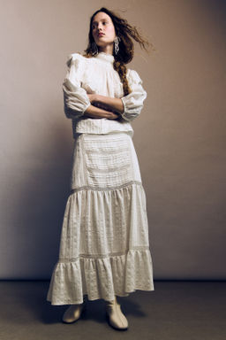 Maxifalda con inserciones de encaje - H&m фото 6