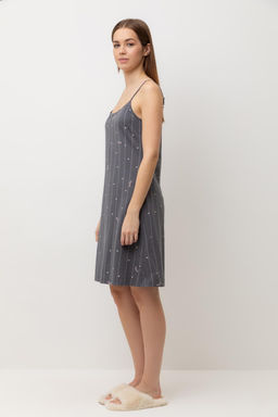 Е 10057/серый,полоски и сердечки сорочка ночная жен - Very neat фото 4