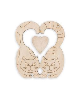 Заготовка для декорирования Mr. Carving ВД-562 Подвеска фанера 9 х 7.5 х 0.4 см Еноты под зонтом (9х7.5см) фото 2