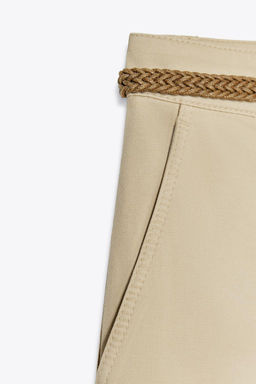 CHINO TROUSERS WITH BRAIDED BELT - Zara фото 15