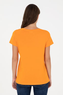 Женская оранжевая базовая футболка Неожиданная скидка в корзине - U.s. polo assn фото 5