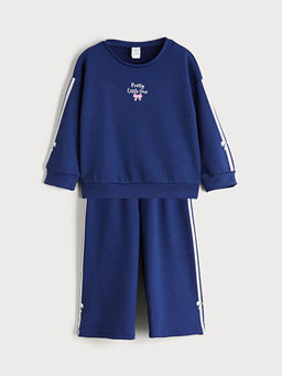 Bisiklet Yaka K?z ?ocuk Sweatshirt ve E?ofman Alt?