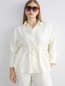 Ba?lamal? ?p Detayl? Oversize Kad?n G?mlek