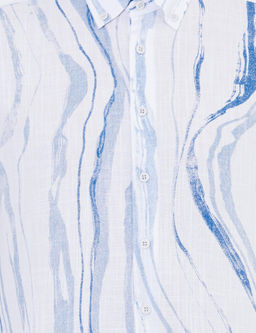 Голубая зауженная рубашка с длинным рукавом - Cacharel фото 6