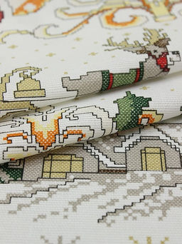 Рогожка Зимние развлечения, ш.1.5м, хлопок-100%, 165гр/м.кв, раппорт 63см - Купава фото 3