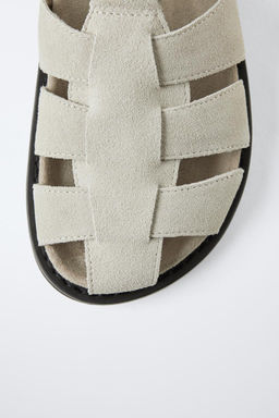 LEATHER CAGE SANDALS - Zara фото 5