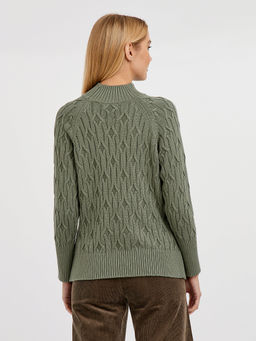 джемпер женский хлопковый с объемным узором и со спущенной линией плеча - Glenfield фото 5