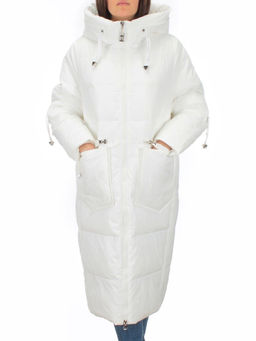 H303 WHITE Пальто зимнее женское (200 гр. холлофайбер) - Fashion фото 2