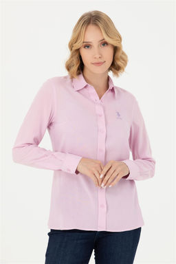 Женская сиреневая рубашка с длинным рукавом - U.s. polo assn фото 8