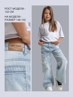 Джинсы клеш рваные для весны и лета 33-1053 св.голубой - Mini maxi фото 30
