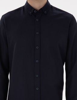 Lacivert Regular Fit Uzun Kollu G_mlek