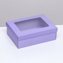 Цена за 5 шт. Коробка складная Лавандовая, с окном 21 х 15 х 7 см