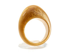 Кольцо крупное из кошачьего глаза сепия размер 19 Радуга камня