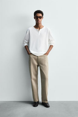 BUTTON NECK T-SHIRT