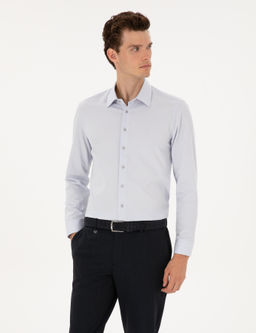 Gri Slim Fit Uzun Kollu G_mlek - Pierre cardin фото 3