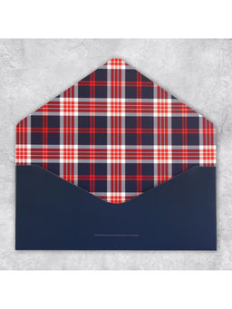 Цена за 2 шт. Конверт подарочный «Клетка», софт тач, тиснение, 19×9 см