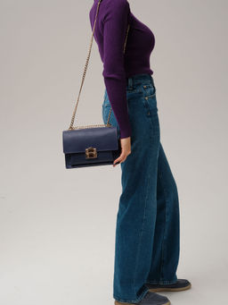 Кожаная сумка Azaro 90495 фиолетовый цветок