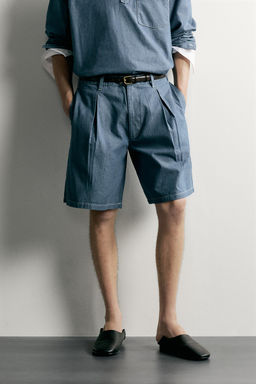 BERMUDA DENIM LIGERO PLIEGUES / Azul - Zara фото 2