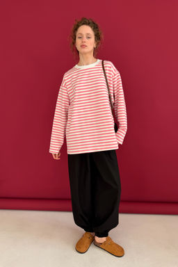 Блузка STRIP111/01/Белый, розовый - M&G all natural фото 2