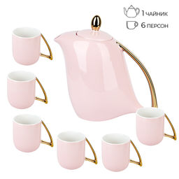 Чайный набор 7пр. 5th Avenue. Pink (6 персон) v=1300/240 мл (подарочная упаковка)