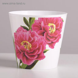 Кашпо для цветов Пионы, 800 мл, d=12 см, h=11 см, пластиковое - Дарите счастье фото 5