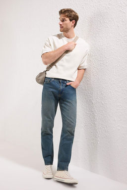 Lacivert Essential Eskitme Y?kamal? Jeans Kot Pantolon TMNAW23JE00104