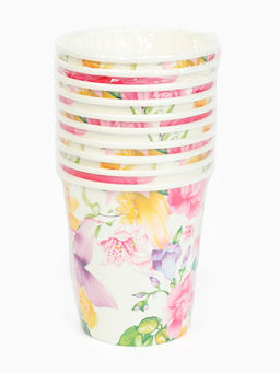 Цена за 10 шт. Стакан одноразовый бумажный «Акварельные цветы», 250 мл