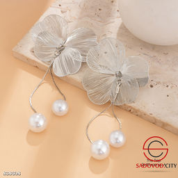 Серьги объемный цветок с висюльками - Bruno фото 2