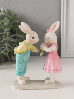Фигурка полистоун Зайчата. Первое свидание, 11?5?14 см