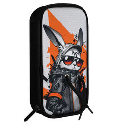 Пенал школьный Феникс+, арт.68335/ 24 КРУТОЙ КРОЛИК (без наполнения, 10х20х4.5 см, полиэстер, молния