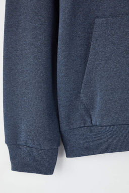 Indigo Regular/Normal Kesim Kapusonlu Ici Polarl? Kal?n Sweatshirt TMNAW26SW00016