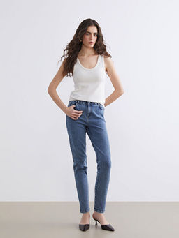 Джинсы Beli Lastikli Slim Mom женские