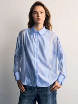 Рубашка оверсайз с декоративными пуговицами / Zarina  фото 4