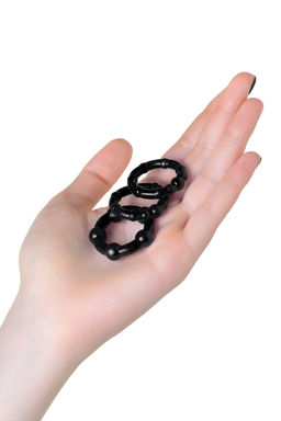 Набор колец TOYFA A-toys, TPE, черные, 3,5/3/2 см