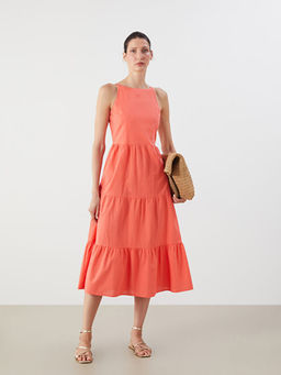 Bisiklet Yaka Ask?l? Katkat Elbise