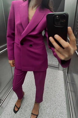 DOUBLE-BREASTED BLAZER WITH BACK BELT DETAIL - Zara фото 2