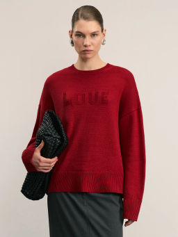 Джемпер из хлопка с декоративной надписью / Zarina