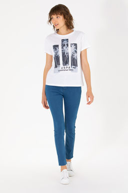 U. S. Polo Assn Женская белая футболка с круглым вырезом - U.s. polo assn фото 4