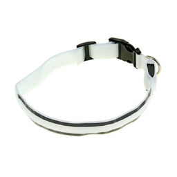 Ошейник с подсветкой Двойная полоса размер XL, ОШ 52-60 х 2,5 см, 3 режима свечения белый