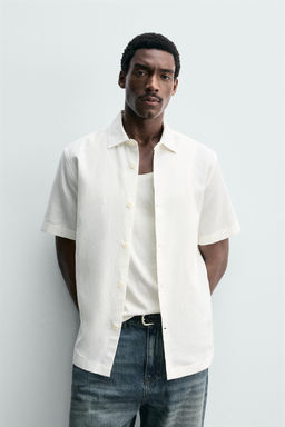 BERMUDA RELAXED FIT ALGOD?N - LINO / Rayas marrones - Zara фото 12