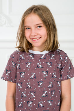 Пижама детская из футболки и бридж из кулирки Зайцы