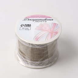 Лента из джута Кружево, 55 мм, 4,5 0,5 м, цвет бежевый - Арт узор фото 6